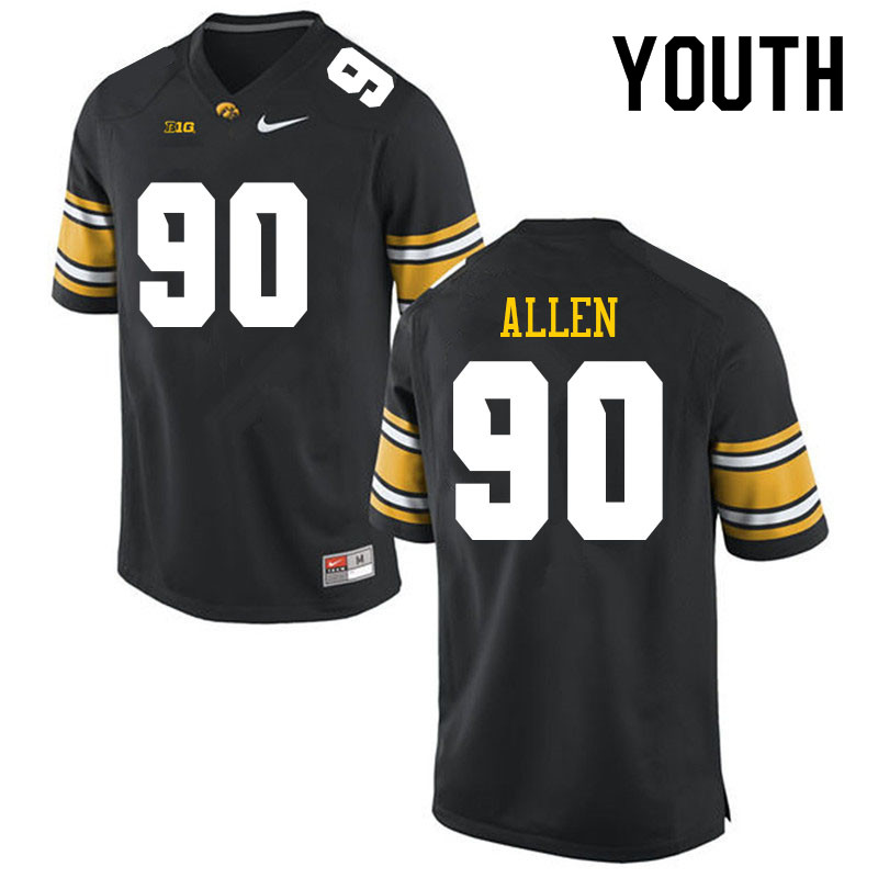 Youth #90 Brian Allen Iowa Hawkeyes College Football Jerseys Sale-Black